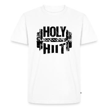 High Intensity Interval Training HIIT Workout Gym - Men's Premium Organic T-Shirt - white - Front - Nico (187cm)