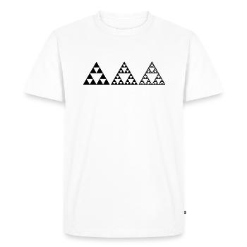 Sierpinski triangles, fractal, geometry, - Men's Premium Organic T-Shirt - white - Front - Nico (187cm)