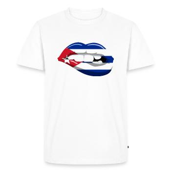 Cuba Drapeau Lèvres Bouche Caraïbes Cuba Havane - T-shirt Premium bio Homme - blanc - Devant - Nico (187cm)