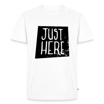 Juste ici - T-shirt Premium bio Homme - blanc - Devant - Nico (187cm)