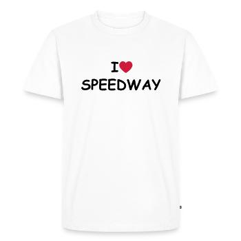 I love / heart Speedway - Men's Premium Organic T-Shirt - white - Front - Nico (187cm)