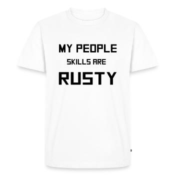 People Skills - Men's Premium Organic T-Shirt - white - Front - Nico (187cm)