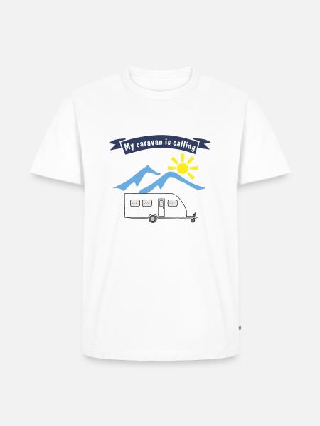 caravan is calling - Männer Premium Bio T-Shirt - Weiß