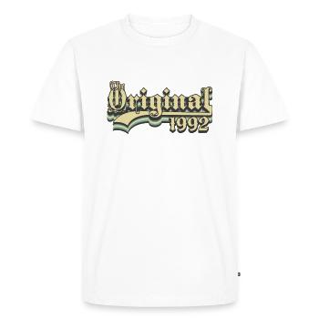 Né en 1992 - T-shirt Premium bio Homme - blanc - Devant - Nico (187cm)
