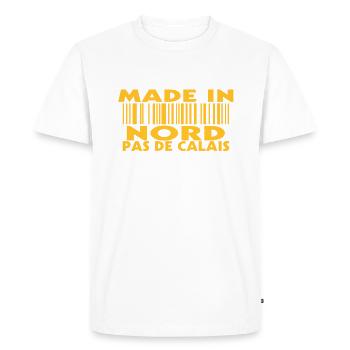 made in NORD PAS DE CALAIS (1c) - T-shirt Premium bio Homme - blanc - Devant - Nico (187cm)