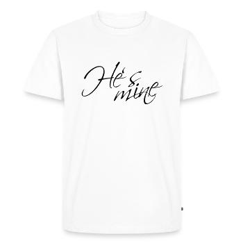 Hes mine - Men's Premium Organic T-Shirt - white - Front - Nico (187cm)