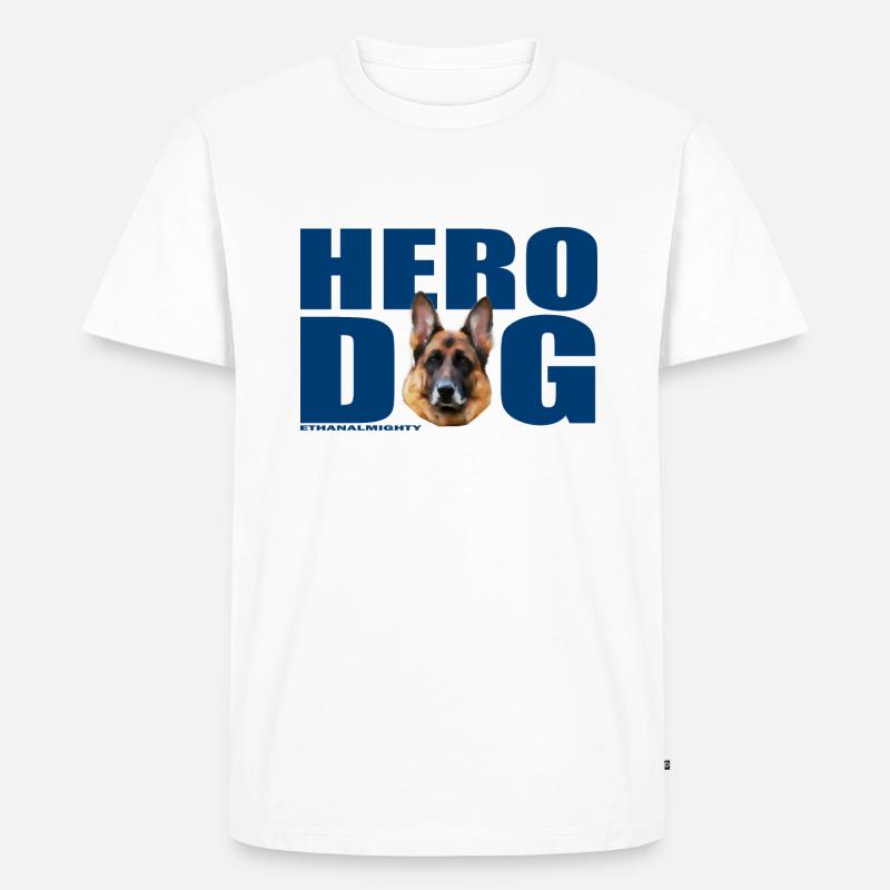 Heldenhund EthanAllmächtig - Männer Premium Bio T-Shirt - Weiß