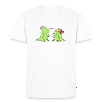 Petits dinosaures - I rawr u - T-shirt Premium bio Homme - blanc - Devant - Nico (187cm)