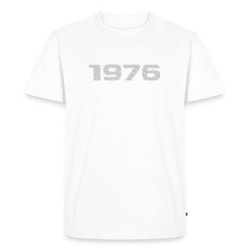 Né en 1976 Retro Stripe Design d’anniversaire moderne - T-shirt Premium bio Homme - blanc - Devant - Nico (187cm)