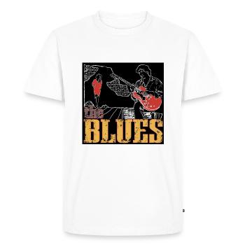 Les Bleus - T-shirt Premium bio Homme - blanc - Devant - Nico (187cm)