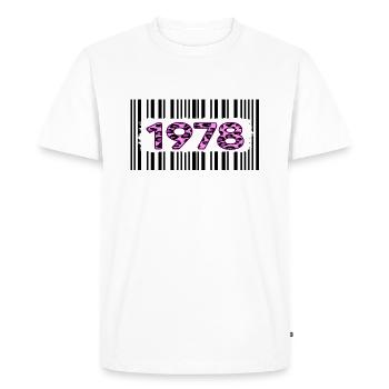 1978 Anniversaire rare code-barres rose unique - T-shirt Premium bio Homme - blanc - Devant - Nico (187cm)