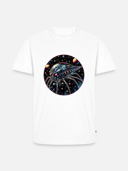 Fantastic spider spaceship in space - Men's Premium Organic T-Shirt - white