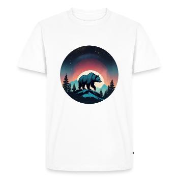 Grizzly Bear Kodiak Bear Silhouette d’ours brun - T-shirt Premium bio Homme - blanc - Devant - Nico (187cm)