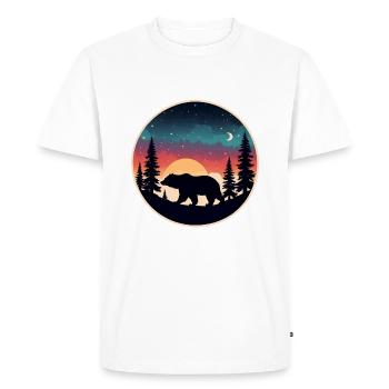 Grizzly Bear Kodiak Bear Silhouette d’ours brun - T-shirt Premium bio Homme - blanc - Devant - Nico (187cm)