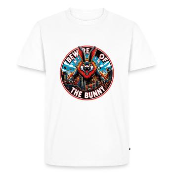 Beware of the Bunny Rabbit Disaster - Men's Premium Organic T-Shirt - white - Front - Nico (187cm)