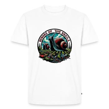 Escargot géant, désastre d’escargot, escargot de jardin - T-shirt Premium bio Homme - blanc - Devant - Nico (187cm)