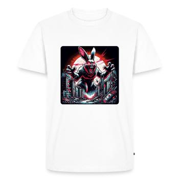 Beware of the Bunny Rabbit Disaster - Men's Premium Organic T-Shirt - white - Front - Nico (187cm)