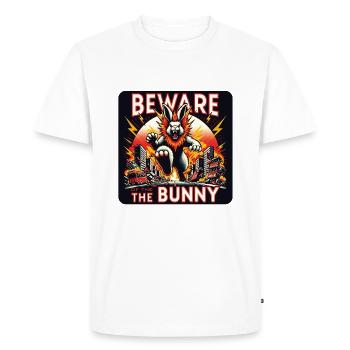 Beware of the Bunny Rabbit Disaster - Men's Premium Organic T-Shirt - white - Front - Nico (187cm)