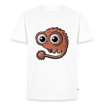 Drôle de petit monstre avec de grands yeux - T-shirt Premium bio Homme - blanc - Devant - Nico (187cm)