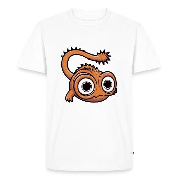 Drôle de petit monstre avec de grands yeux - T-shirt Premium bio Homme - blanc - Devant - Nico (187cm)