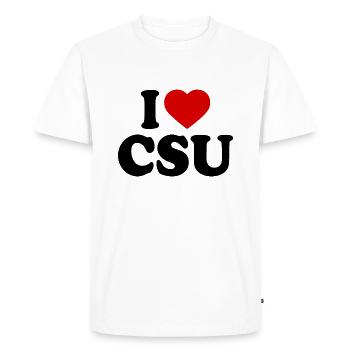 I love csu - Men's Premium Organic T-Shirt - white - Front - Nico (187cm)