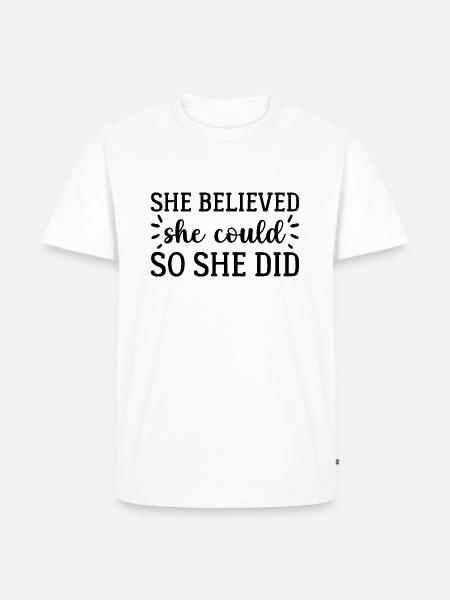 She Believed - Men's Premium Organic T-Shirt - white