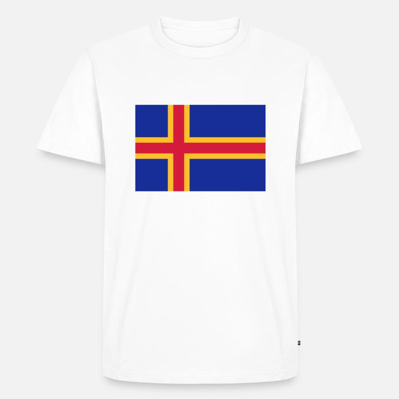 drapeau_aland - Männer Premium Bio T-Shirt - Weiß