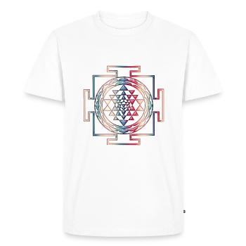 Sri Yantra - glass - Men's Premium Organic T-Shirt - white - Front - Nico (187cm)