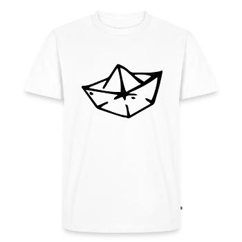 Paper Ship Paper Boat Children's Birthday Gift - Men's Premium Organic T-Shirt - white - Front - Nico (187cm)