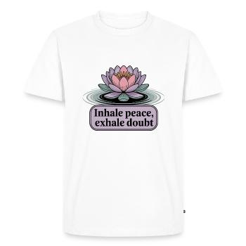 Inspirez la paix, expirez le doute - T-shirt Premium bio Homme - blanc - Devant - Nico (187cm)
