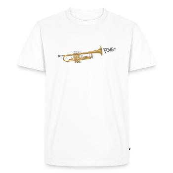 La trompette qui fait pouet - T-shirt Premium bio Homme - blanc - Devant - Nico (187cm)