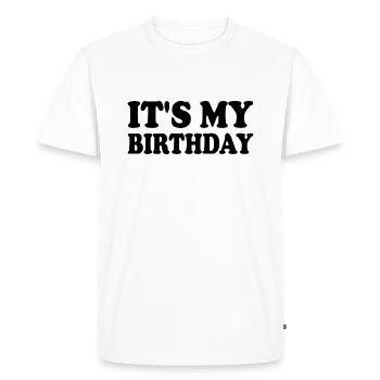 It's my birthday - T-shirt Premium bio Homme - blanc - Devant - Nico (187cm)