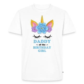 Unicorn Daddy of the Birthday Girl - Men's Premium Organic T-Shirt - white - Front - Nico (187cm)