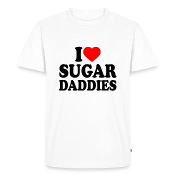 i love sugar daddies - T-shirt Premium bio Homme - blanc - Devant - Nico (187cm)