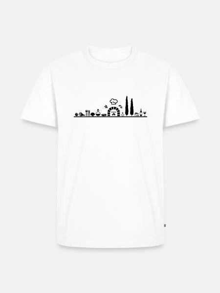 Skyline - Italien Essen - Männer Premium Bio T-Shirt - Weiß