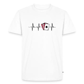 poker Heartbeat - T-shirt Premium bio Homme - blanc - Devant - Nico (187cm)