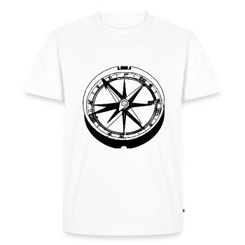 belle boussole nautique marins voilier - T-shirt Premium bio Homme - blanc - Devant - Nico (187cm)