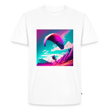 Parapentes dans le style rétrowave - T-shirt Premium bio Homme - blanc - Devant - Nico (187cm)