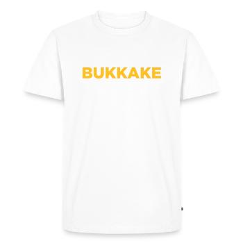 Bukkake a ruiné mon tapis! - T-shirt Premium bio Homme - blanc - Devant - Nico (187cm)