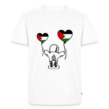 Free palestine handala - Men's Premium Organic T-Shirt - white - Front - Nico (187cm)
