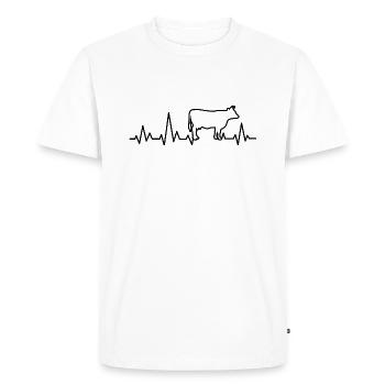 FLECKVIEH BROWN CATTLE COWS HEARTBEAT CATTLE FARMER - Men's Premium Organic T-Shirt - white - Front - Nico (187cm)