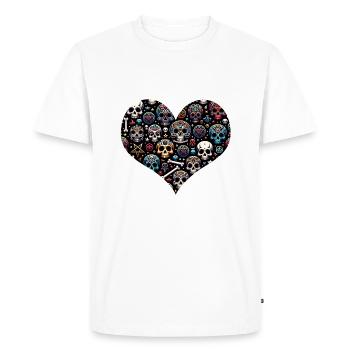 Motif de crâne décoratif coloré - T-shirt Premium bio Homme - blanc - Devant - Nico (187cm)