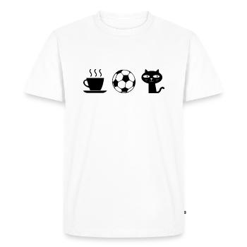 Coffee. Cats. Football - Men's Premium Organic T-Shirt - white - Front - Nico (187cm)