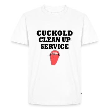 Cuckold clean up service - Men's Premium Organic T-Shirt - white - Front - Nico (187cm)