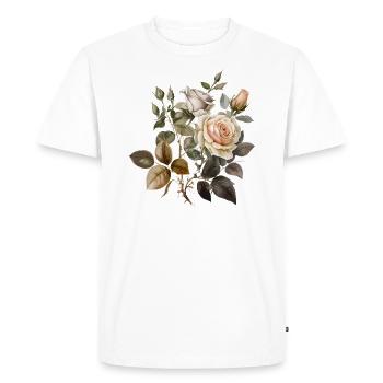 Beautiful roses - Men's Premium Organic T-Shirt - white - Front - Nico (187cm)