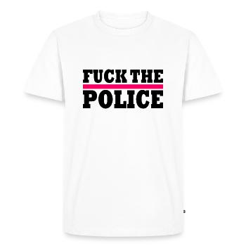 stop brutality - Men's Premium Organic T-Shirt - white - Front - Nico (187cm)