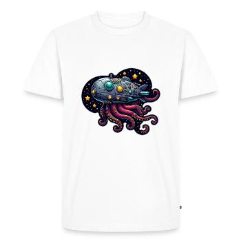 Vaisseau spatial Fancy Octopus - T-shirt Premium bio Homme - blanc - Devant - Nico (187cm)