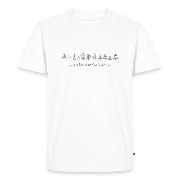 Winter Wonderland, Doodle Christmas Trees, Christmas - Men's Premium Organic T-Shirt - white - Front - Nico (187cm)