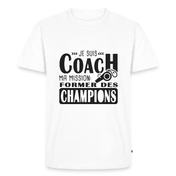 coach. je suis coach former des champions - T-shirt Premium bio Homme - blanc - Devant - Nico (187cm)