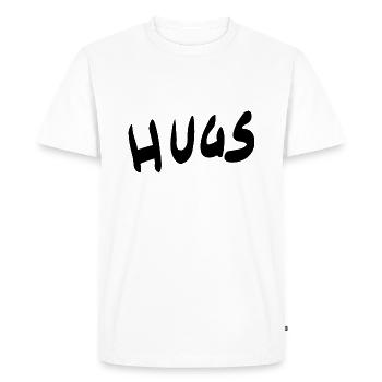 Hugs - Adoptez le lettrage - T-shirt Premium bio Homme - blanc - Devant - Nico (187cm)